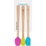 Sılver Crest Silver Crest Spt-03 3 Lu Renkli 26CM Uzun Silikon Bambu Spatula Seti - Çok Renkli