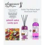 silver elegance vip perfume Şekerli Sakız 110 ml - Çubuklu Oda Ortam Kokusu + 100 ml Yedek Tüp Dolum Şişeli