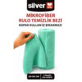 SİLVER HOME 20'li Rulo Mikrofiber Temizlik Bezi 25x30 cm Çok Amaçlı Kopart Kullan Kaliteli Eko Paket