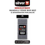 SİLVER HOME 3'lü Mikrofiber Mandallı Mop Yedek Bezi 20x40 cm Süper Emici Lazer Kesim İz Bırakmayan Tüm Standart Mandallı Moplarla Uyumlu