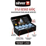 Silver Home 5 Adet Mikrofiber Dekoratif Cam Bezi - Mavi