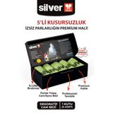 SİLVER HOME 5 li Mikrofiber Dekoratif Cam bezi ( Yeşil) 42x68 cm - Çocuklarınıza Özel kutu kumbarasında