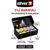 SİLVER HOME Dekoratif Cam Bezi 5’li Premium Mikrofiber İz Bırakmayan Büyük Boy Cam Silme Bezi 42x68