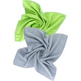 Silver Home Kareli Mikrofiber Temizlik Bezi 50 x 70 cm 2'li Yeşil/Gri Kolay Temizlik ve Dayanıklı Yapı