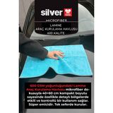 Silver Home Lamine 40×60 cm Ekstra Kalın Çift Yüzlü Süper Emici Araç Kurulama Havlusu - Mavi - Gri
