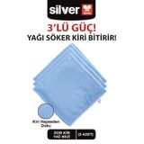 SİLVER HOME Mikrofiber 40x40cm 3lü Zor Kir Ve Yağ Temizlik Bezi - Mavi