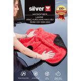 Silver Home Mikrofiber 50×80 cm 1200 Gsm Ekstra Kalın Ekstra Büyük Araç Kurulama Havlusu Kırmızı-Siyah - Kırmızı - Siyah