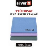 Silver Home Mikrofiber 50X70CM 3lü Klasik Cam Temizlik Bezi - Renkli