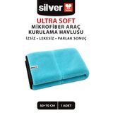 SİLVER HOME Mikrofiber Araç Kurulama Havlusu 50x70 cm 600 GSM Ultra Emici Oto Kurulama Bezi Çizmeyen Siyah Overlok Kenarlı