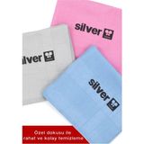Silver Home Mikrofiber Dekoratif Cam Bezi Pk : 3 Adet Bezler 42*68 cm Boyutlarında - Pembe - Standart