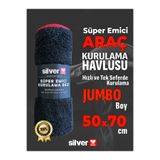 SİLVER HOME Mikrofiber Siyah Süper Emici Jumbo Boy Oto Araç Kurulama Havlusu