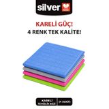 SİLVER HOME Mikrofiber Temizlik Bezi Seti 4’lü 40x40 cm, Mutfak Temizlik Bezi Havlusu