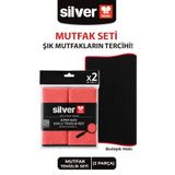 SİLVER HOME Mutfak Temizlik Seti | Bulaşık Altlığı 40x50 + 2’li Mikrofiber Bez + Sürpriz Hediye