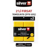 SİLVER HOME Overloklu Mikrofiber Süper Emici 2'li Havlu Temizlik Bezi-Sarı