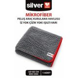 SİLVER HOME Premium 600 GSM Peluş Mikrofiber Araç Kurulama Havlusu 40x60 cm Ultra Emici Oto Kurulama Bezi Çizmez İz ve Tüy Bırakmaz
