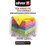 SİLVER HOME Toptan 10lu Mikrofiber Bez 265 Kalite Otel Restoran Cafe İşyeri Temizlik Bezi 40x40 cm Büyük Ebat