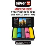 SİLVER HOME Tüm İhtiyaçlar Tek Kutuda 5'li Karma Mikrofiber Seti İz Bırakmayan Sihirli Bezler