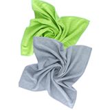 SİLVER HOME Universal Kareli 2li Mikrofiber 50x70cm Temizlik Bezi - Yeşil/gri