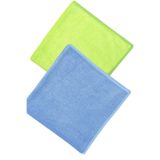 SİLVER HOME Universal Parlak Doku 2li Mikrofiber 50x70cm Temizlik Bezi - Mavi/yeşil