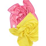SİLVER HOME Universal Parlak Doku 2li Mikrofiber 50x70cm Temizlik Bezi - Pembe/sarı