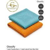 Silver Home&glossify Mikrofiber Araç Içi Detaylı Temizlik Seti - Polyamidli Lakost Cam Bezi & 400 Gsm Torpido Bezi