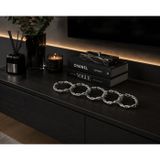 Silver Metal Zincir Halka Dekoratif Obje – Gümüş Modern Ofis & Salon Aksesuarı