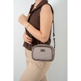 Silver Polo Kadın Çapraz Çanta, Kahve Sarı-Kahve, SP1111 Ekose Postacı Çantası