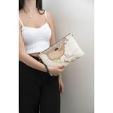Silver & Polo Silver Polo Bej - A.Taba Harita Kadın Portföy ve Clutch El Çantası SP1034