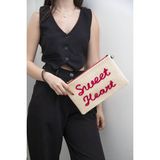 Silver & Polo Silver Polo Bej - Fuşya Dokuma Hasır Kadın Portföy ve Clutch El Çantası SP1034