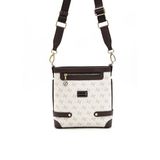 Silver & Polo Silver Polo Bej - Kahve Monogram Kadın Çapraz Çanta SP1120