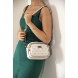 Silver & Polo Silver Polo Bej - Kum Monogram Kadın Çapraz Çanta SP1111