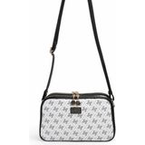 Silver & Polo Silver Polo Beyaz - Siyah Monogram Kadın Çapraz Çanta SP899