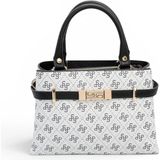 Silver & Polo Silver Polo Beyaz - Siyah Monogram Kadın El Çantası SP1149