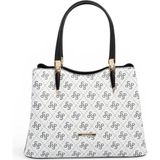 Silver & Polo Silver Polo Beyaz - Siyah Monogram Kadın El Çantası SP1205