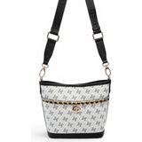 Silver & Polo Silver Polo Beyaz - Siyah Monogram Kadın Omuz Çantası SP1284