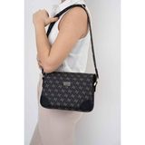 Silver & Polo Silver Polo Füme - Siyah Monogram Kadın Çapraz Çanta SP784