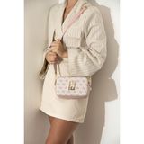 Silver & Polo Silver Polo Pembe - Pudra Monogram Kadın Çapraz Çanta SP1078