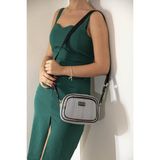 Silver & Polo Silver Polo Siyah Beyaz - Siyah Hasır Kadın Çapraz Çanta SP1111
