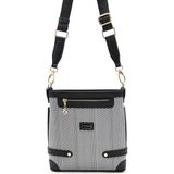 Silver & Polo Silver Polo Siyah Beyaz - Siyah Hasır Kadın Çapraz Çanta SP1120