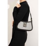 Silver & Polo Silver Polo Siyah Beyaz - Siyah Hasır Kadın Çapraz Çanta SP1132