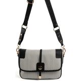 Silver & Polo Silver Polo Siyah Beyaz - Siyah Hasır Kadın Çapraz Çanta SP1182 - STD