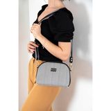 Silver & Polo Silver Polo Siyah Beyaz - Siyah Hasır Kadın Çapraz Çanta SP765