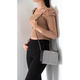Silver & Polo Silver Polo Siyah Beyaz - Siyah Hasır Kadın Çapraz Çanta SP888