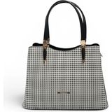 Silver & Polo Silver Polo Siyah - Siyah Kaz Ayağı Ekose Kadın El Çantası SP1205