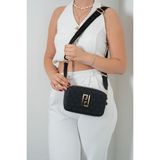Silver & Polo Silver Polo Siyah - Siyah Monogram Kadın Çapraz Çanta SP1078