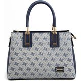 Silver & Polo Silver Polo SP1000 Kadın El Çantası Monogram Gri-Lacivert