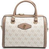 Silver & Polo Silver Polo SP1091 Kadın El Çantası Monogram Bej-Latte