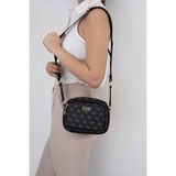 Silver & Polo Silver Polo SP1111 Kadın Çapraz Çanta Monogram Füme-Siyah