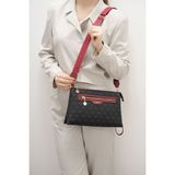 Silver & Polo Silver Polo SP1129 Kadın Çapraz Çanta Monogram Siyah-Bordo - STD