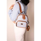 Silver & Polo Silver Polo SP1130 Kadın Sırt Çantası Monogram Mavi-Taba